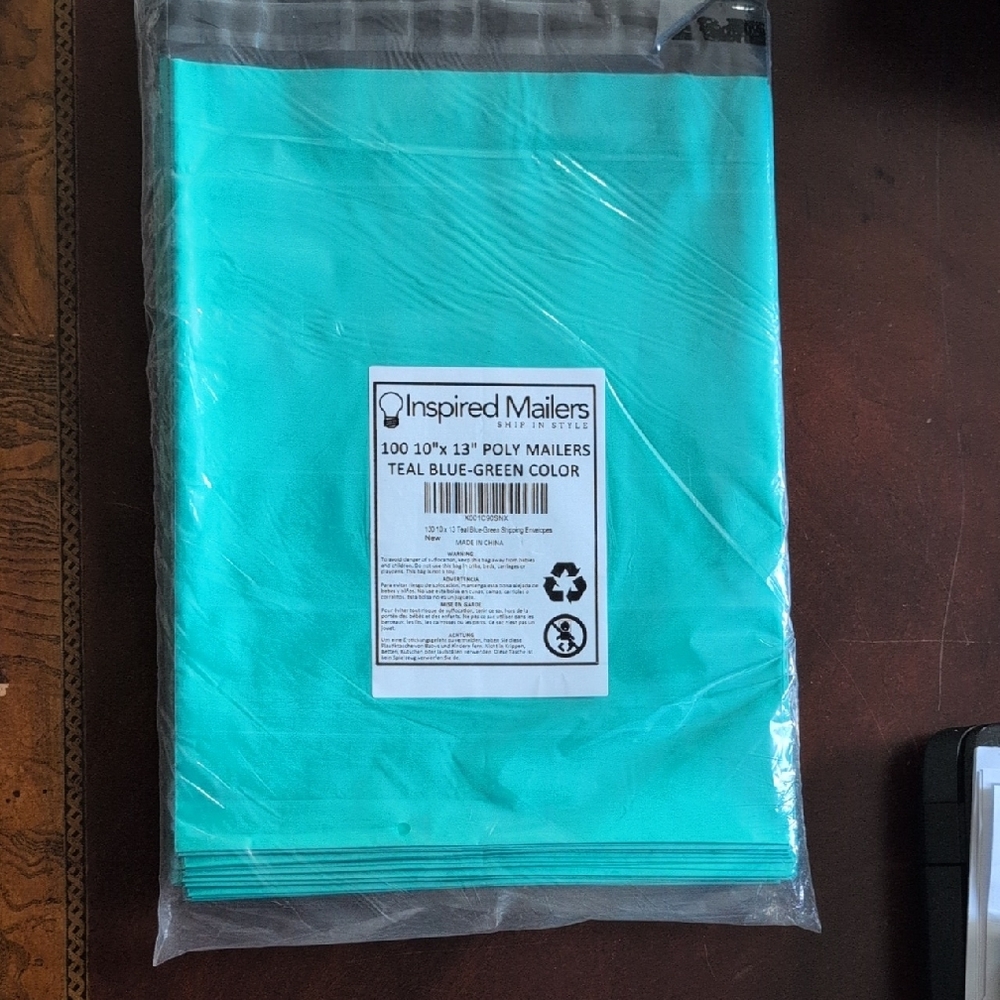 10 x 13‎ inch Teal Poly Mailers- 100
